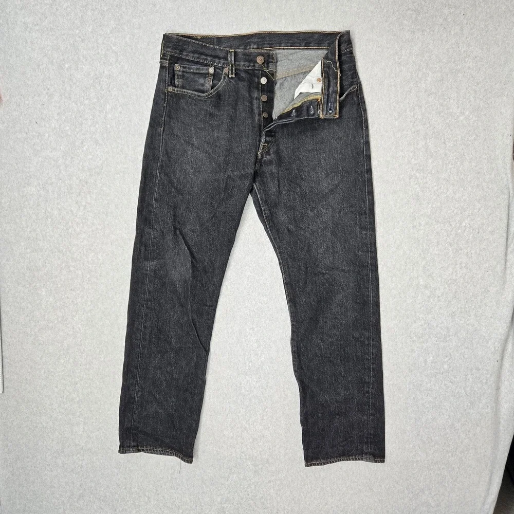 Levi's 501 Men Jeans 32X32 Dark Blue Denim Original‎ Fit Straight Leg 28